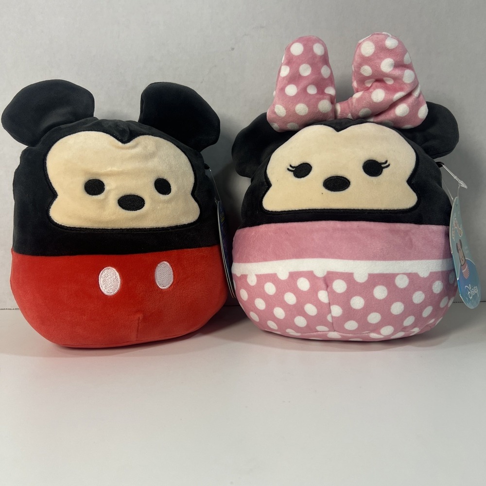Disney Squishmallow Baby Mickey Minnie Mouse 7in Plush Stuffed Animal Toy Set